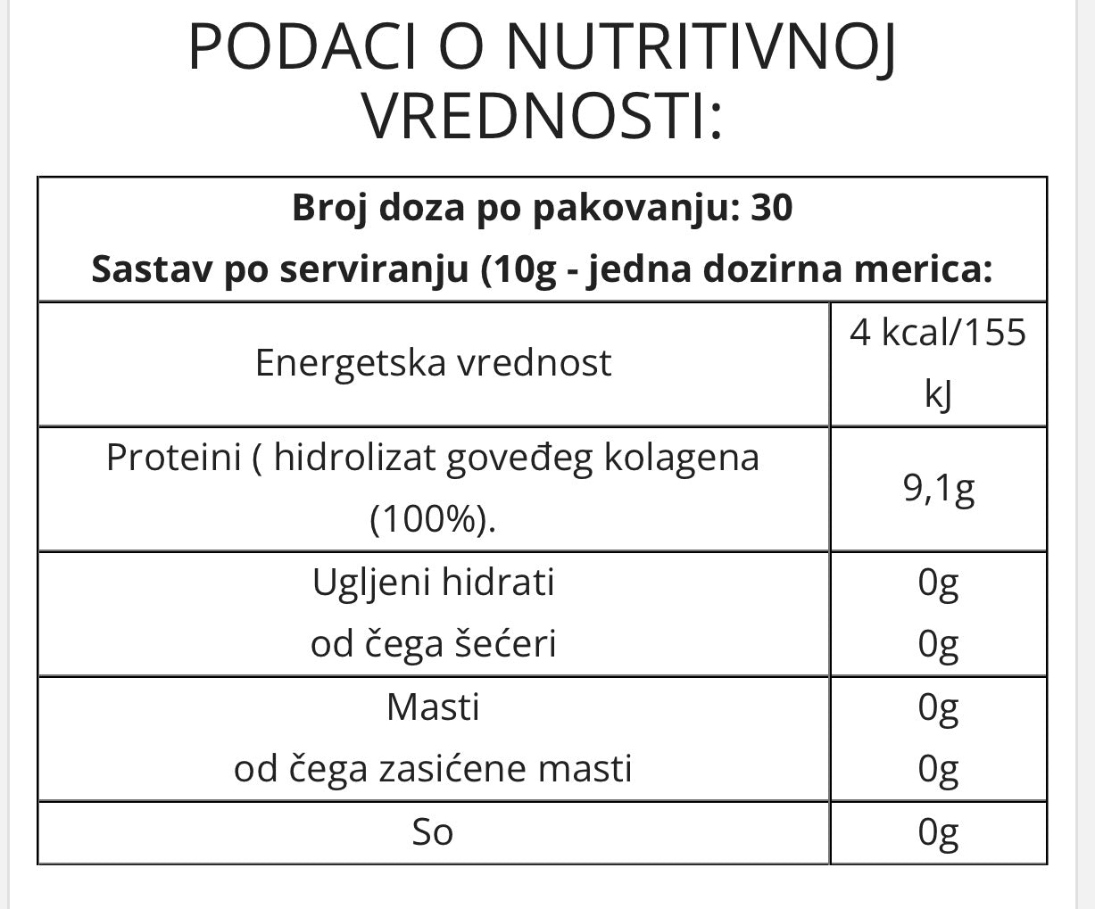 100% Hydrolysate Collagen – Hidrolizovani Kolagen