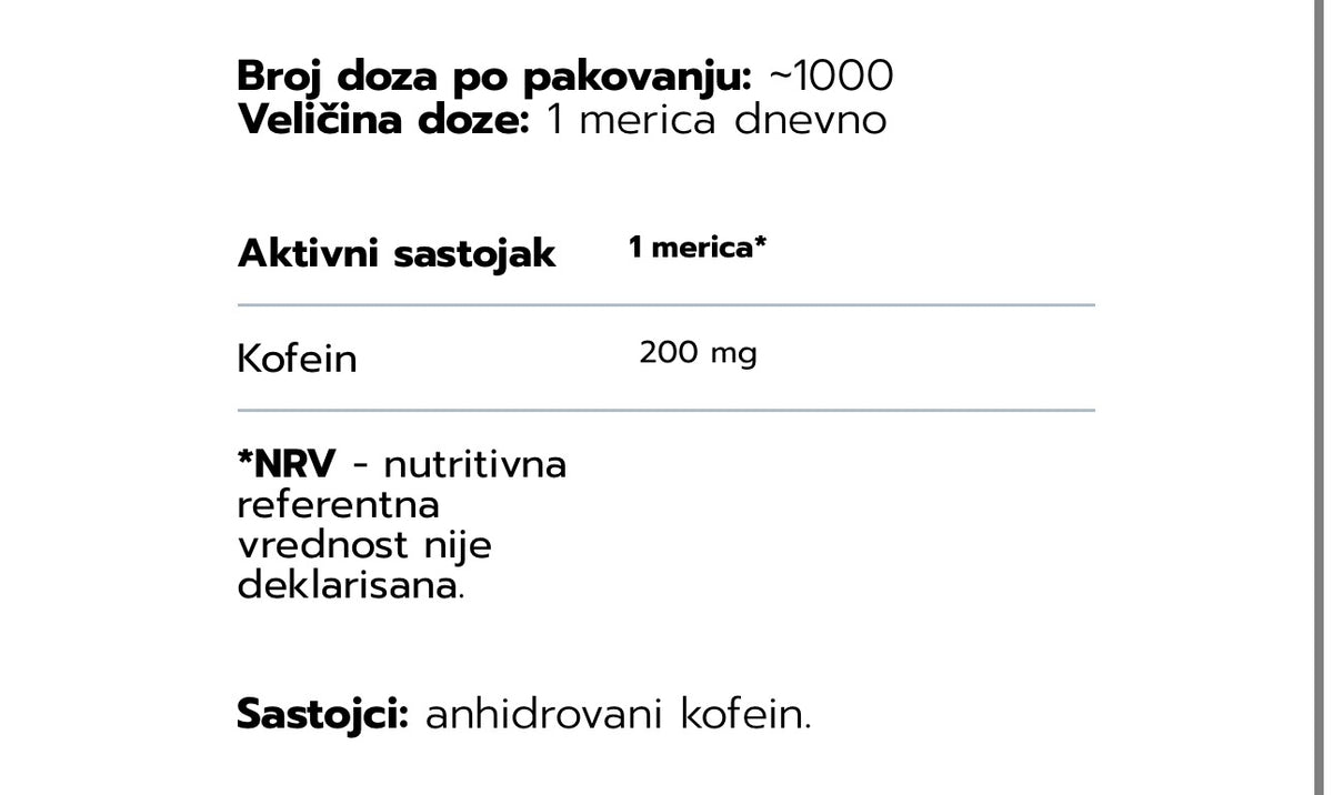 Caffeine Ostrovit Prah 200g