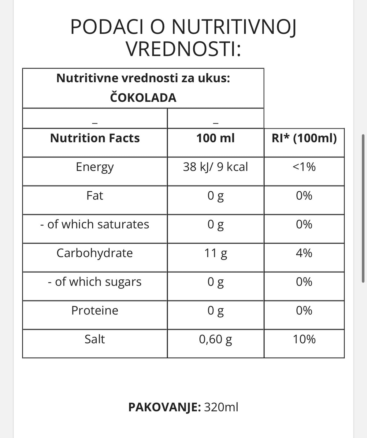 Zero Syrup 320Ml Jagoda