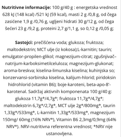 BioTechUSA Gel Energy 40g breskva