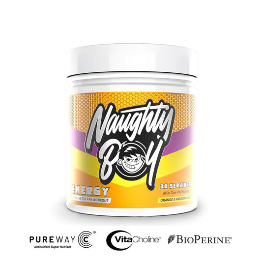 Naughty Boy Energy 390g Orange Passion fruit preworkout/reaktor