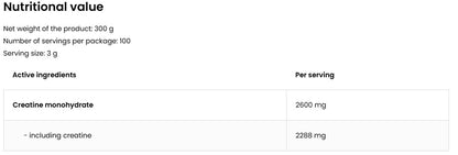 Kreatin Monohidrat Zelena Jabuka 300g