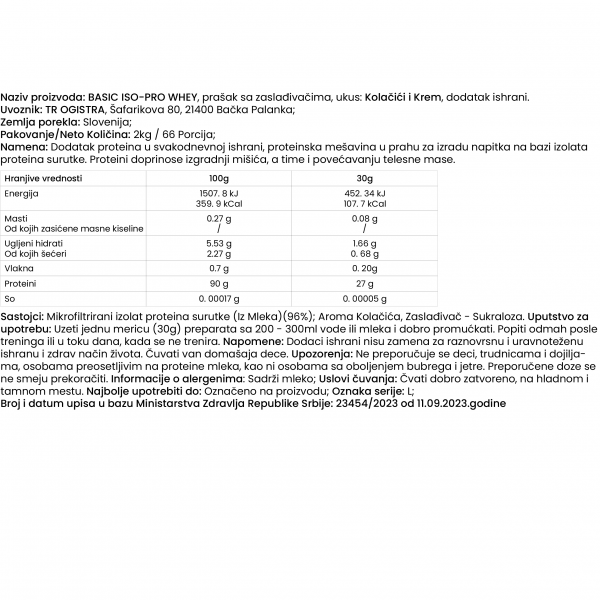Basic Iso PRO – Cookies & Cream (2kg)