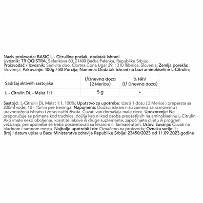 Basic Citrulline PRO - Citrulin (400g)