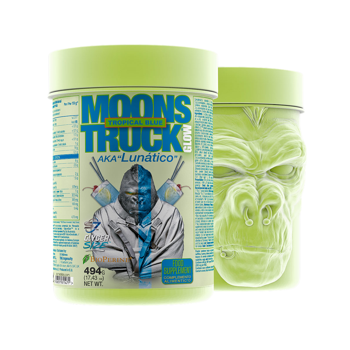 MOONS TRUCK II GLOW Preworkout/reaktor 494G Tropical Blue